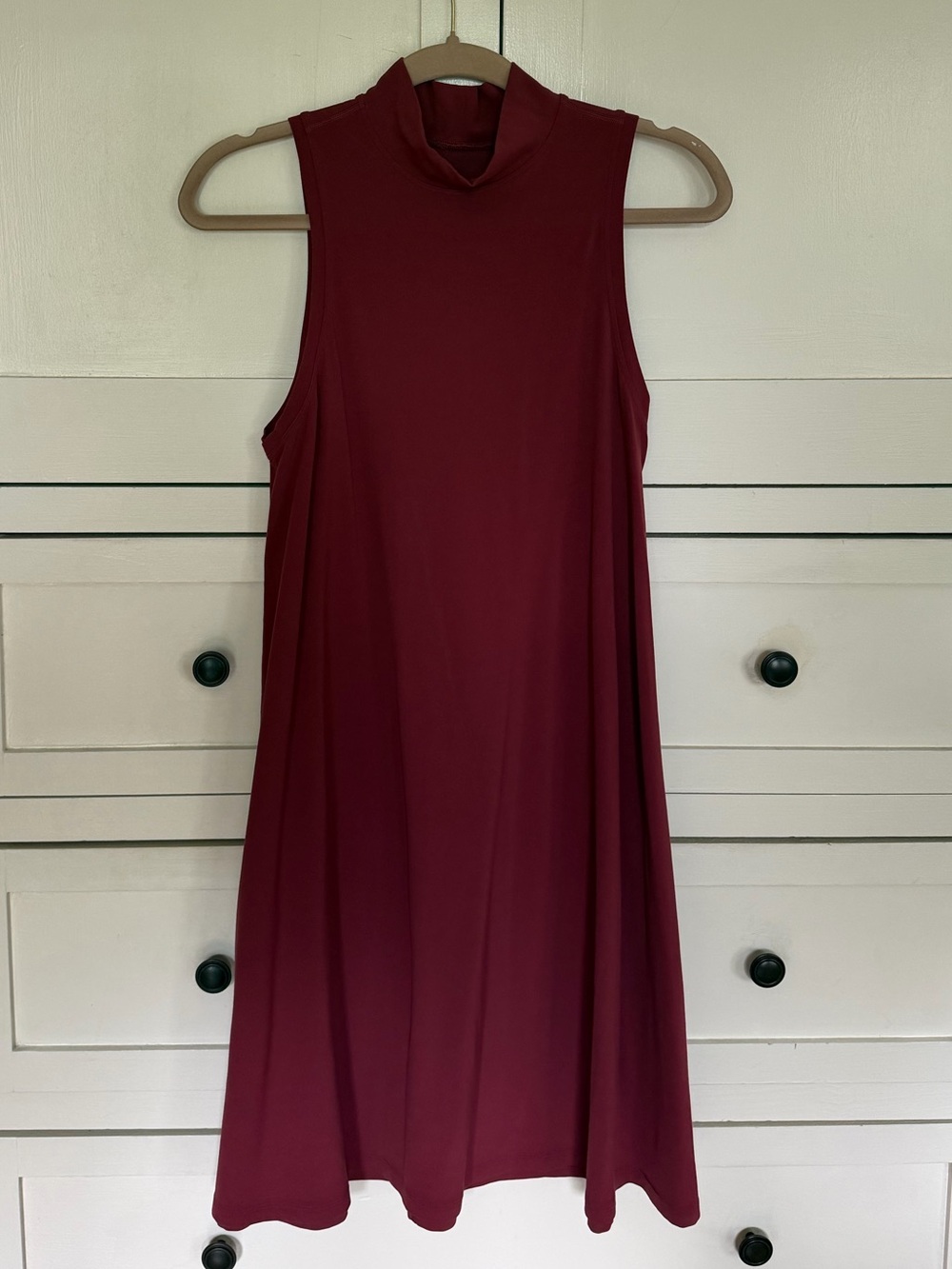 lululemon athletica Sleeveless Mock Neck Swing Dress in Burgundy
